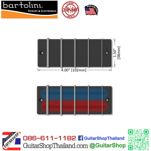 ปิ๊กอัพเบส Bartolini 4-5 String Soapbar M44CBC-T  Brdige