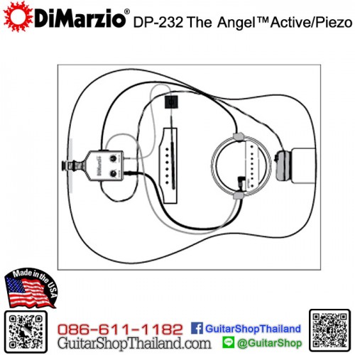 ปิ๊กอัพกีตาร์โปร่ง DiMarzio DP232 The Angel™ System Active/Piezo