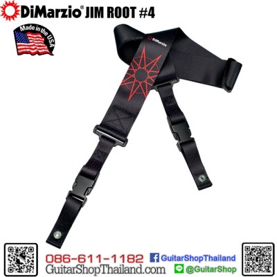 สายสะพายกีตาร์ DiMarzio Jim Root #4 Black ClipLock®