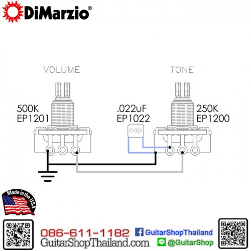 ปิ๊กอัพ DiMarzio® D Activator™ Bridge DP220BK