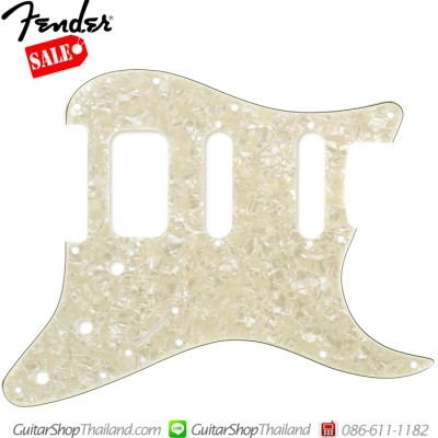 ปิ๊กการ์ด Fender Strat® HSS 11Hole 3Ply  Age White Pearl