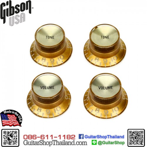 ฝาโวลุ่มโทน Gibson® Tophat Knobs Gold PRMK-030 