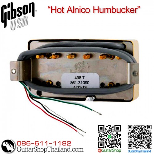 ปิ๊กอัพ Gibson® 498T Hot Alnico Bridge Gold