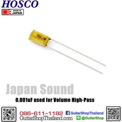 คาปา Hosco® CR102/0.001uF Treble Bleed/High-Pass Filter