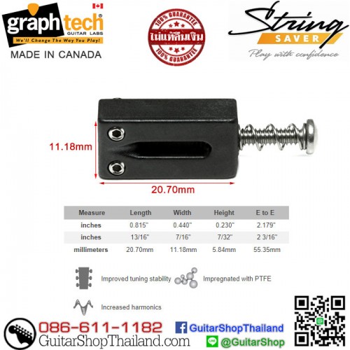 แซดเดิล Graph Tech® String Saver Fender 11.18mm