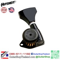 ลูกบิดล็อคสาย Hipshot 6Inline มือซ้อาย-หัวกลับ สีดำ