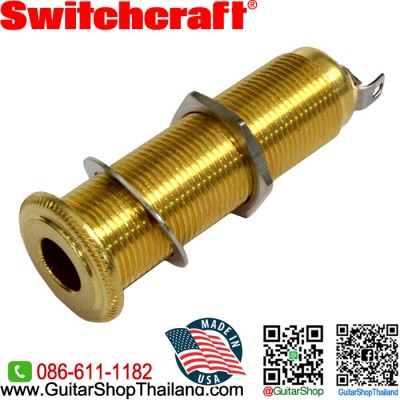 แจ็คหลอด Switchcraft® 3Pole Barrel Stereo Gold