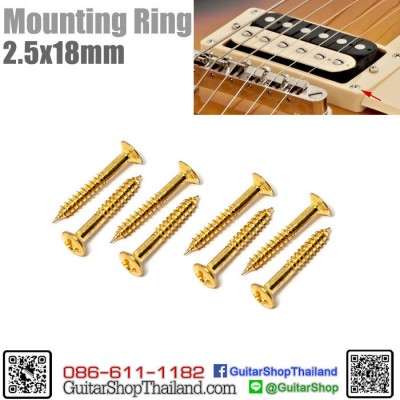 สกรูกรอบปิ๊กอัพกีตาร์หัวนูนสีทอง 18mm สกรูกรอบปิ๊กอัพกีตาร์หัวนูนสีทอง 18mm